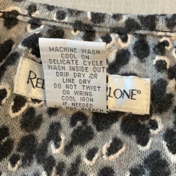 Rebecca Malone Black and Gray Leopard Print Sweater - Picture 7 of 7